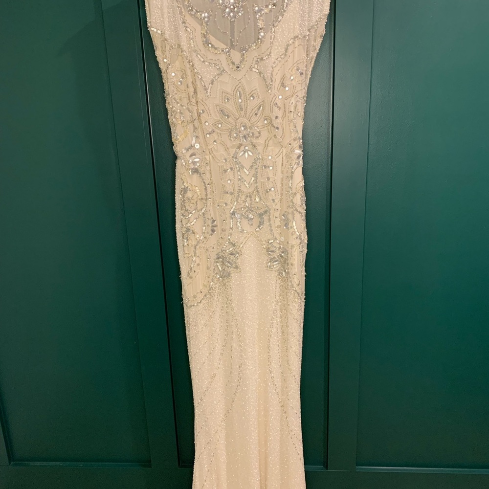 Jenny Packham Esme Cream Embellished Sleeveless Sequin Beaded Wedding Gown